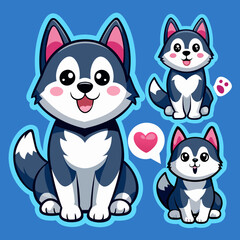 Fototapeta premium illustration of husky