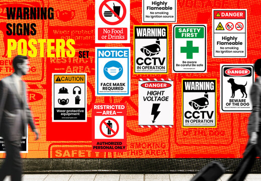 Warnign Sign Poster Template
