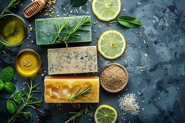 A group of soap bars sitting on top of a table