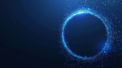 Abstract Blue Glitter Circle On Dark Background