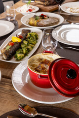 Food on a hotel restaurant table