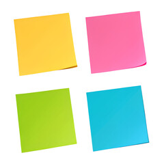 Fototapeta premium Vibrant Reminders: Set of Colorful Sticky Notes on Transparent Background