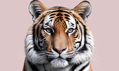 Fototapeta premium Fantasy Illustration of a wild animal tiger. Digital art style wallpaper background.