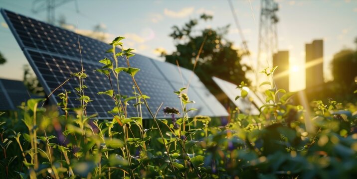 A community garden with a solarpowered WiFi hotspot enabling members to connect while tending to their plots.