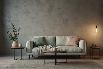 Modern interior design, template, copy space.