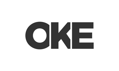 OKE logo design template with strong and modern bold text. Initial based vector logotype featuring simple and minimal typography. Trendy company identity.