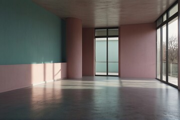 Fototapeta premium Empty light modern interior, template, copy space.