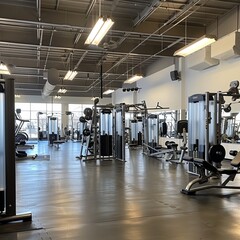 Obraz premium Bustling Gym With Various Exercise Machines