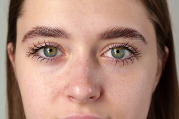 Fototapeta premium Close Up of a Young Woman With Long Eyelashes