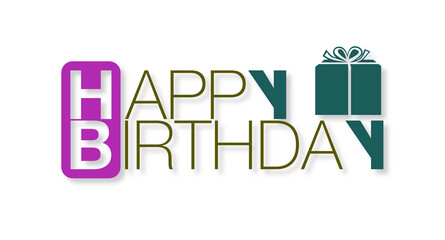 Parola BUON COMPLEANNO con sfondo colorato