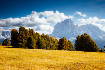Obraz premium Scenic view of the famous resort Val Gardena. Dolomites, South Tyrol, Italy, Europe.