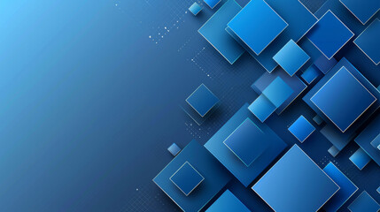Fototapeta premium Enhance your business image with abstract geometric squares on blue gradient background