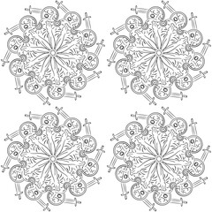 set of elements dragon and sword