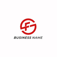 Obraz premium design logo creative letter S and letter F