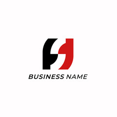design logo creative letter S and letter F