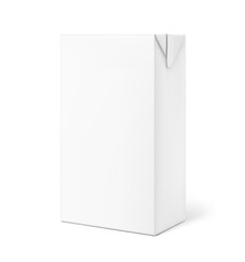 Packaging box for cream, milk, juice mockups. Vector illustration isolated on white background. Half side view. Ready and simple to use for your design. EPS10.	