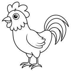 rooster cartoon isolated on white