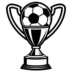 gold trophy cup with ball