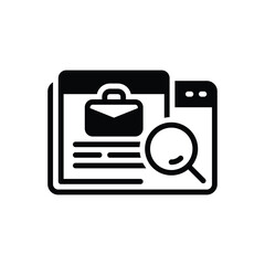 Black solid icon for online job 