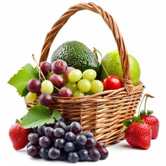 A Basket Filled With Various Types of Fruit