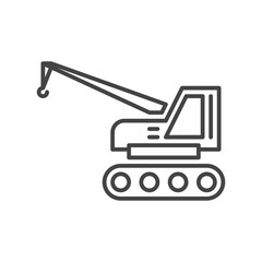 crawler crane construction vehicles icon in outline style