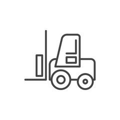 forklift construction vehicles icon in outline style