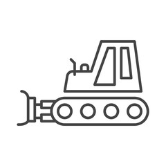 bulldozer construction vehicles icon in outline style