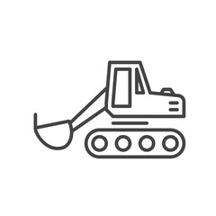 loader excavator construction vehicles icon in outline style