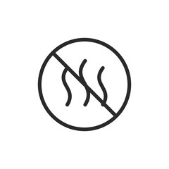 Odor prohibition, linear style icon. no odor and smell control. Editable stroke width