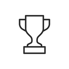 Trophy award, cup, linear style icon. Champion trophy. Editable stroke width