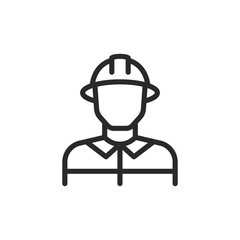 Firefighter, linear style icon. firefighting and emergency response. Editable stroke width