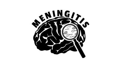 Meningitis emblem, black isolated silhouette