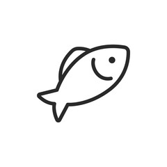 Fish, linear style icon. sea life and aquatic animals. Editable stroke width
