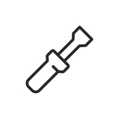 Screwdriver, linear style icon. tools and maintenance. Editable stroke width