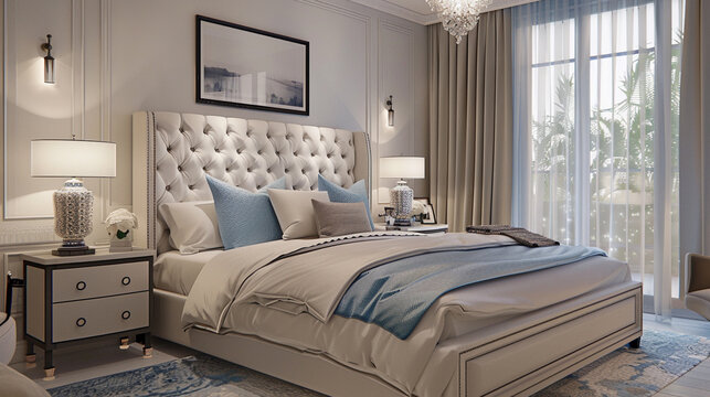 bedroom with bed and pillows