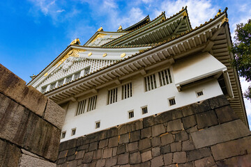 Osaka Castle from the view below