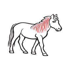 Black And White Horse Vector Images