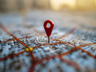 a red pin on a map