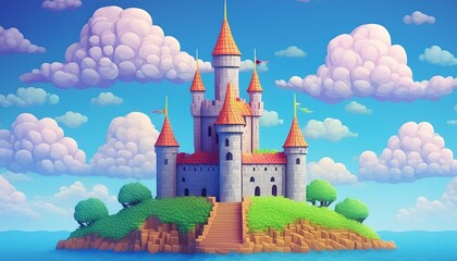 Fototapeta premium fantasy castle in wonderland