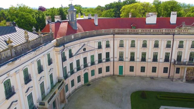 Medieval architecture of the Esterhazy Palace in Fertod, Hungary 