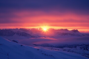 Peak sunrise and sea of clouds