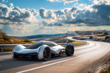Obraz premium Concept car voiture énergie renouvelable
