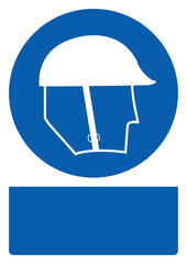 ISO mandatory safety signs wear head protection your custom message here portrait size a4/a3/a2/a1