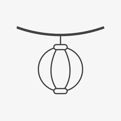 Paper lantern for obon holiday line icon. Vector illustration
