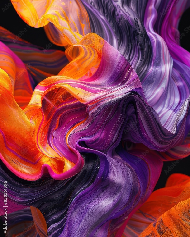 Wall mural ai generated illustration of an abstract flowing fabric with swirling patterns