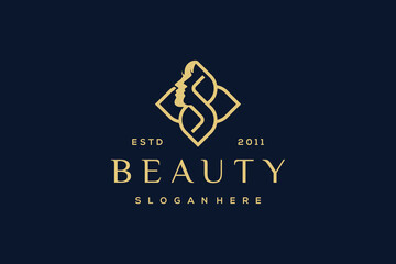 logo design ornamental woman beauty vector template