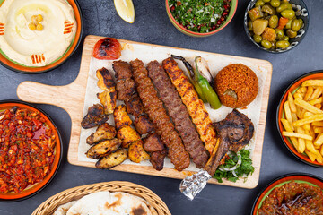 Assorted mix grills with tikka boti seekh kabab of chicken, beef, lamb, mutton bbq platter served...