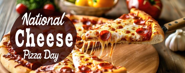 Celebrating National Cheese Pizza Day with Delicious Pepperoni Slices.