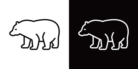 シンプルなクマの線画アイコン