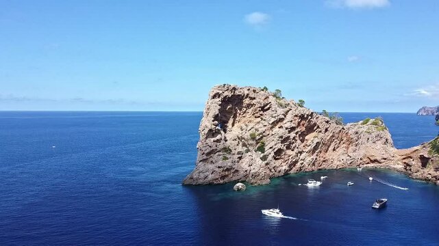 Punta de sa Foradada (Elephant Rock), natural rock formation, aerial